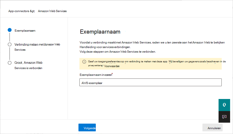 Naam van AWS-controleconnector.