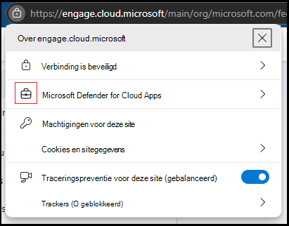 Schermopname van Microsoft Edge in browserindicatie.