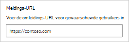 Schermopname die laat zien hoe u de meldings-URL configureert.