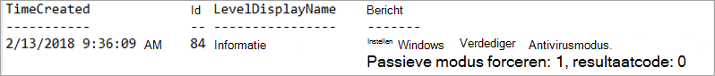 Schermopname van het verificatieresultaat van de passieve modus.