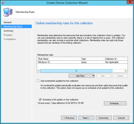 Schermopname van de wizard Microsoft Configuration Manager 8.