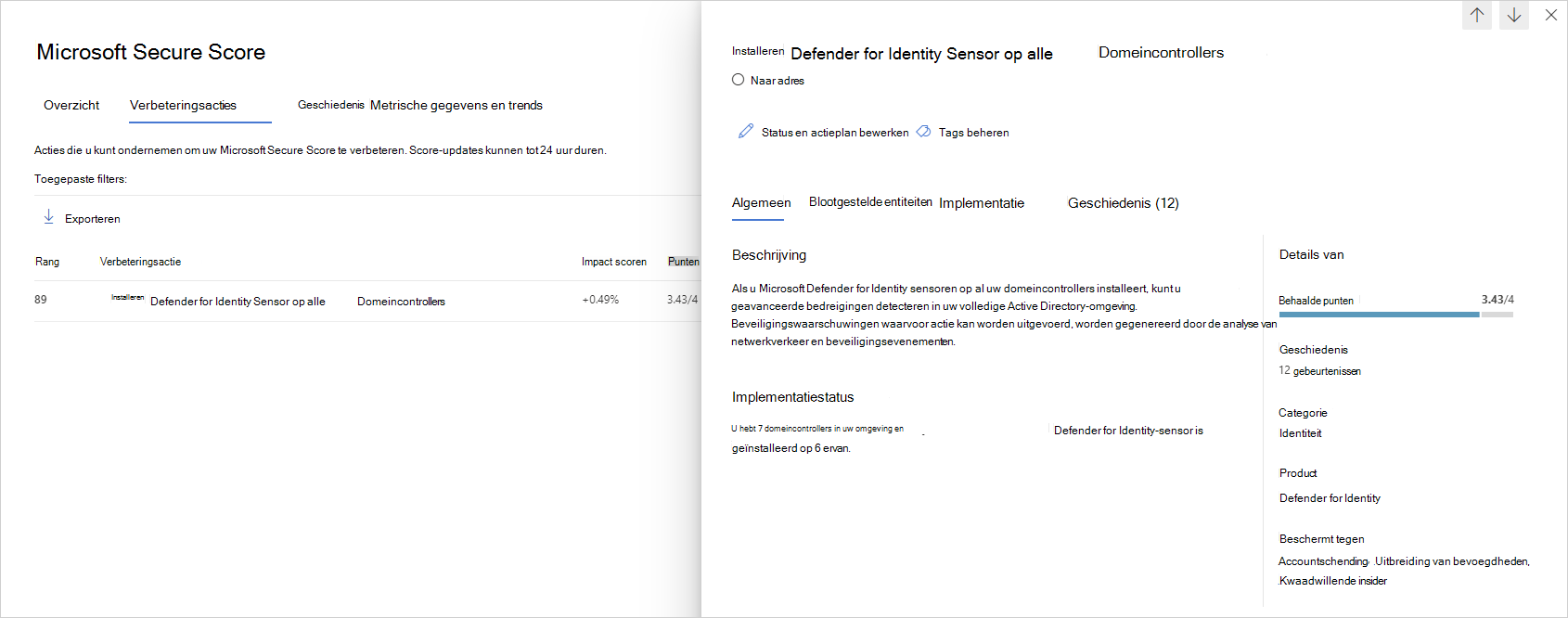 Installeer Defender for Identity Sensor op alle domeincontrollers.