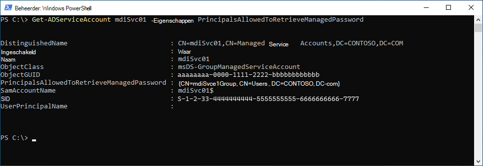 PowerShell-resultaten.