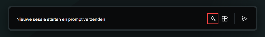 Schermopname van de promptbalk in Microsoft Security Copilot met het pictogram Prompts gemarkeerd.