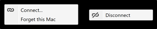 The Pair to Mac context menus.