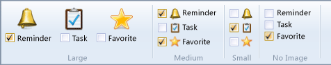 Ribbon check box controls that are selected