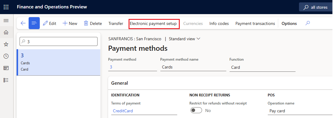 Store payment methods