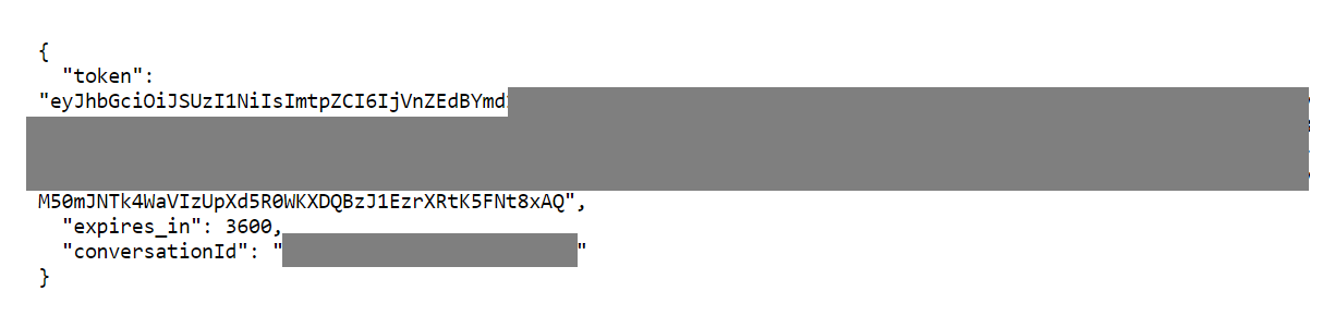 Direct line token result