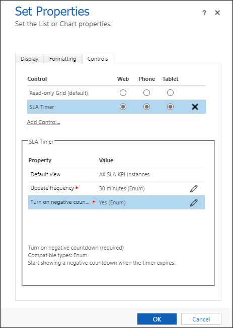 Configureer negatief aftellen in SLA-timer.