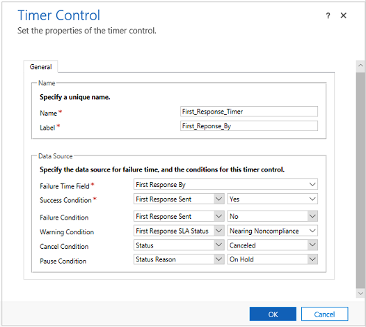 Timer control in Klantenservicehub.