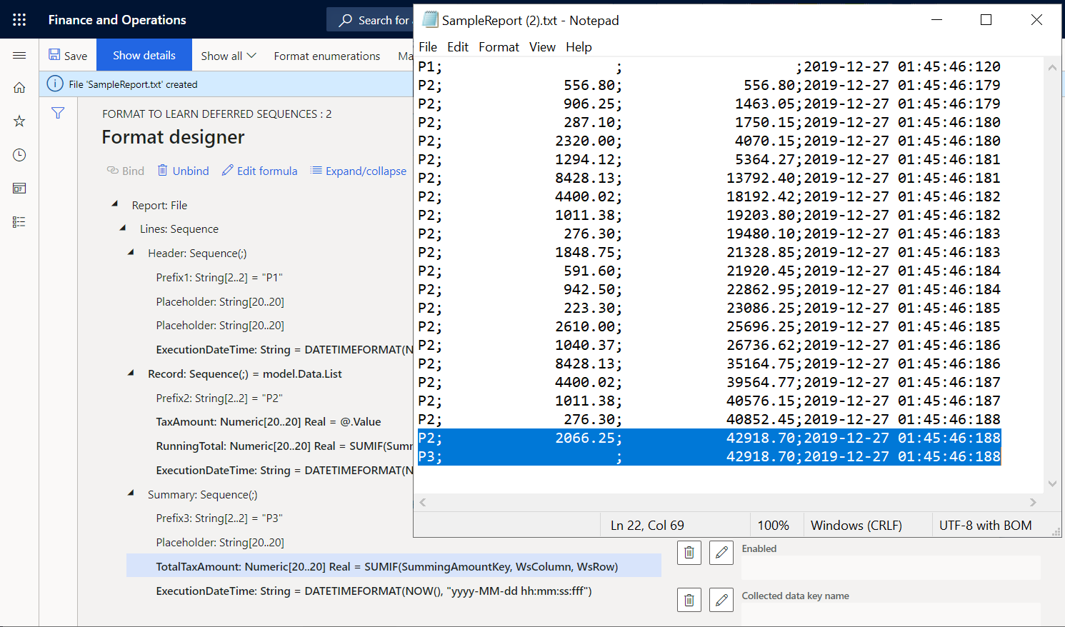 Gedownload bestand met bewerkte formule.