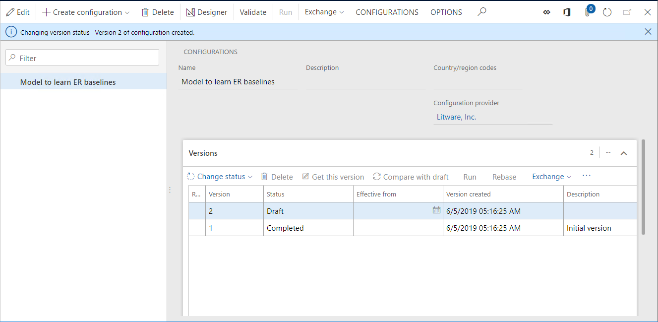 Pagina Configuraties.