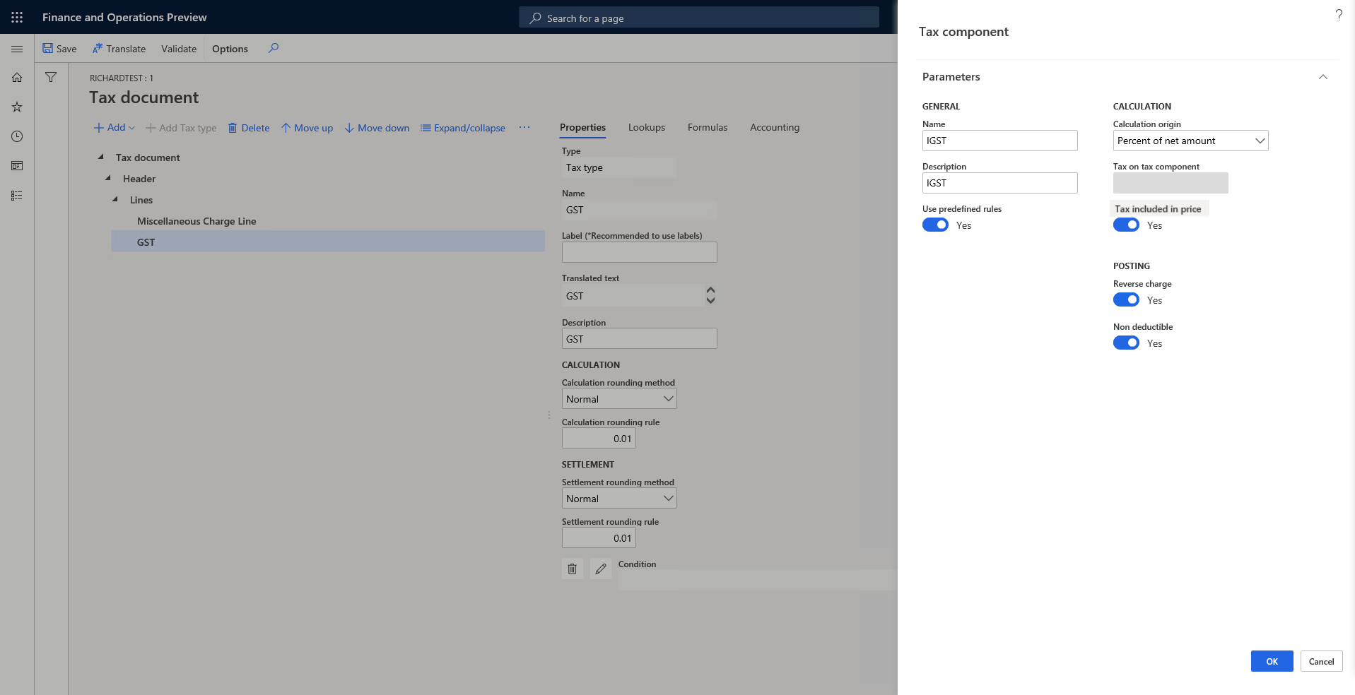 Creating a tax component.