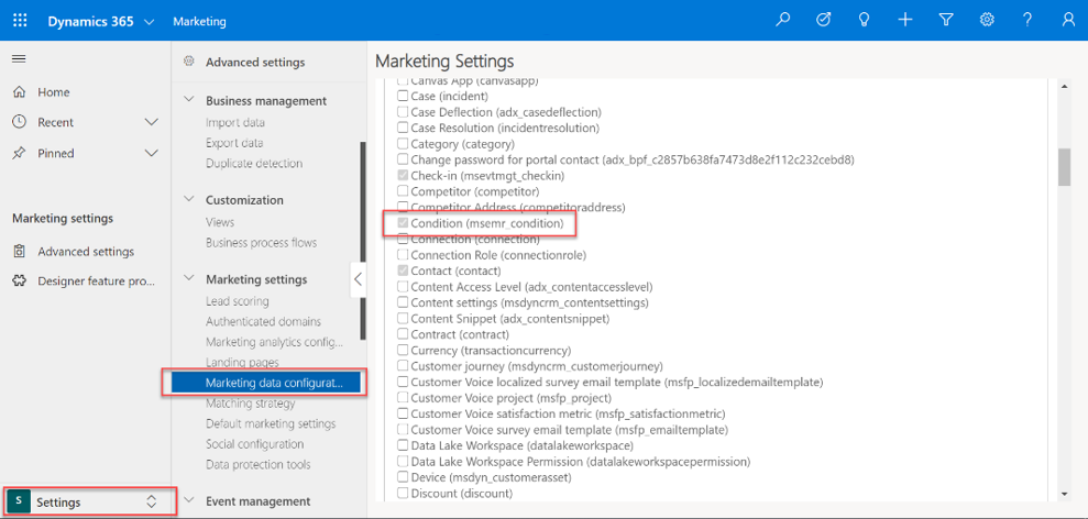 Marketing data configuration for Patient outreach.