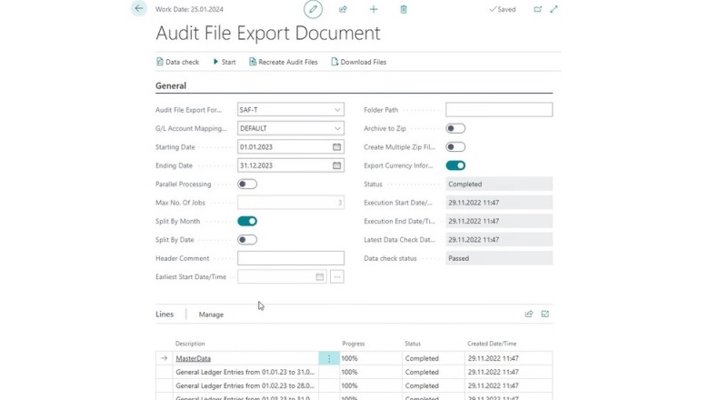 Export van auditfiles