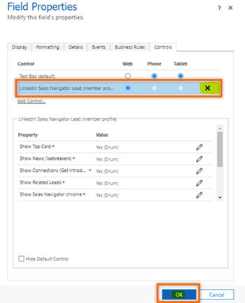 Screenshot of selecting and removing the field bounds.