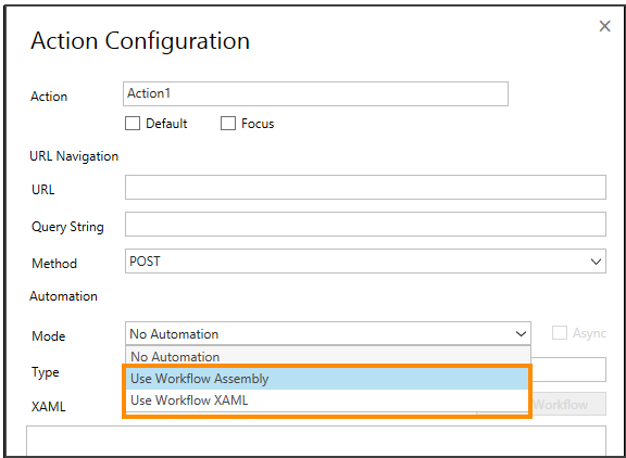 Select the automation mode.