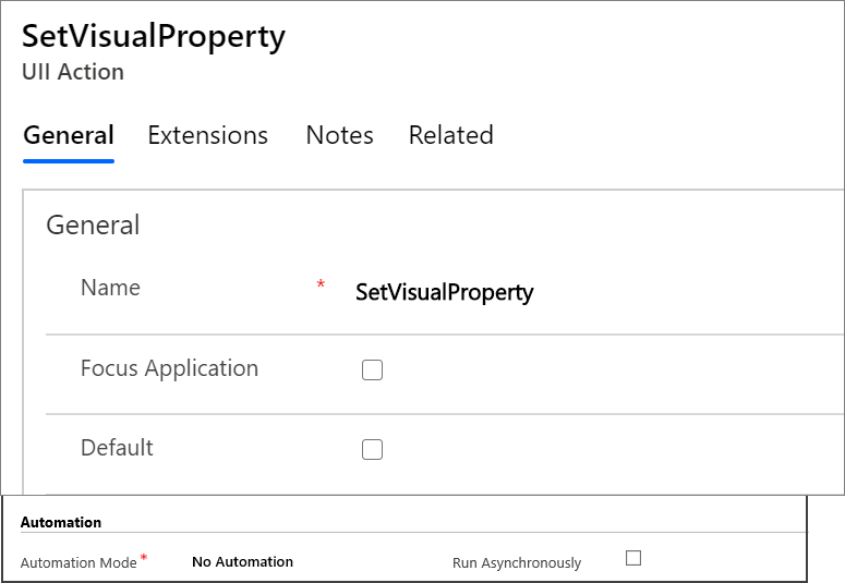 Add a UII action to a hosted control.