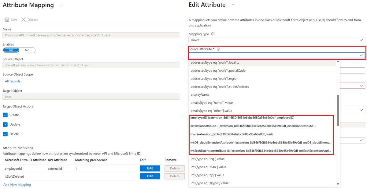 Microsoft Entra Connect wizard Directory-extensies selectiepagina