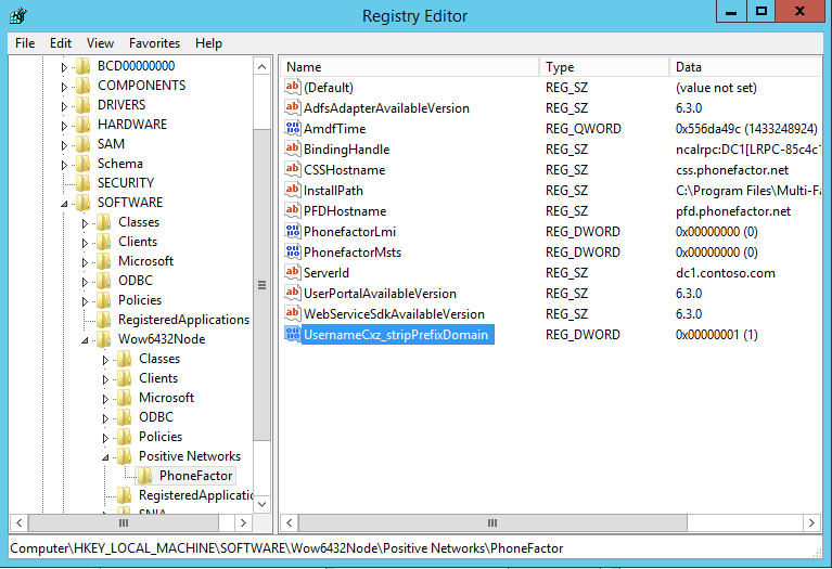 Register-editor voor het configureren van bedrijfsinstellingen