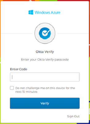 Schermopname van MFA-verificatie via Okta.