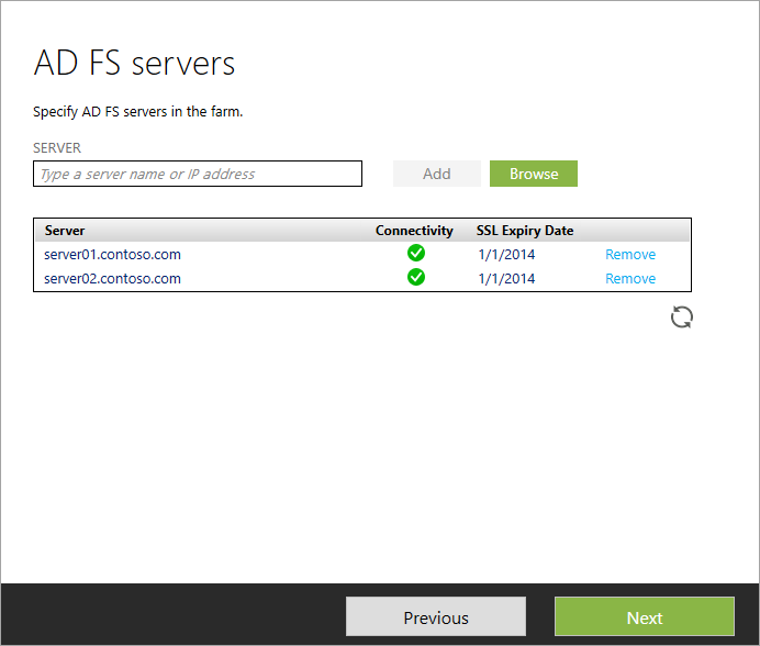 AD FS-servergegevens