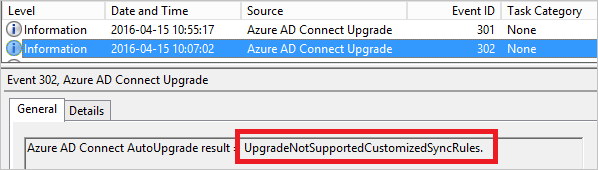 Gebeurtenislogboekfilter voor automatische upgrade