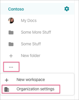 Open Organization Settings