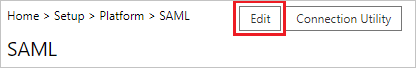 Schermopname van het venster SAML-instellingen met de knop Bewerken geselecteerd.