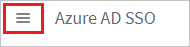 Schermopname van het pictogram 'Menu' geselecteerd naast 'Microsoft Entra S S O'.