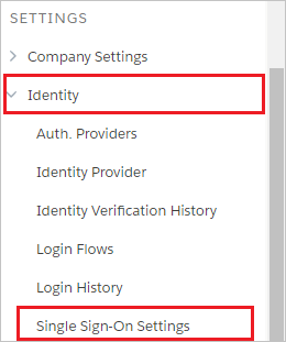 Eenmalige aanmelding configureren - Instellingen