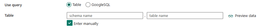 Schermopname van Use query - Table.