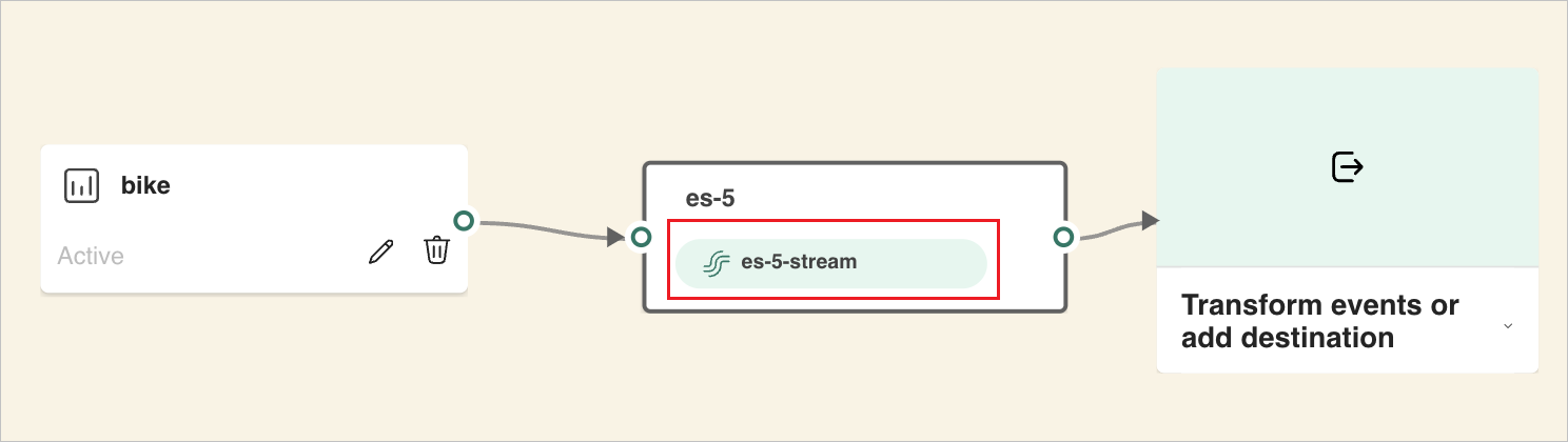 Een schermopname van een automatisch gegenereerde standaardstream.