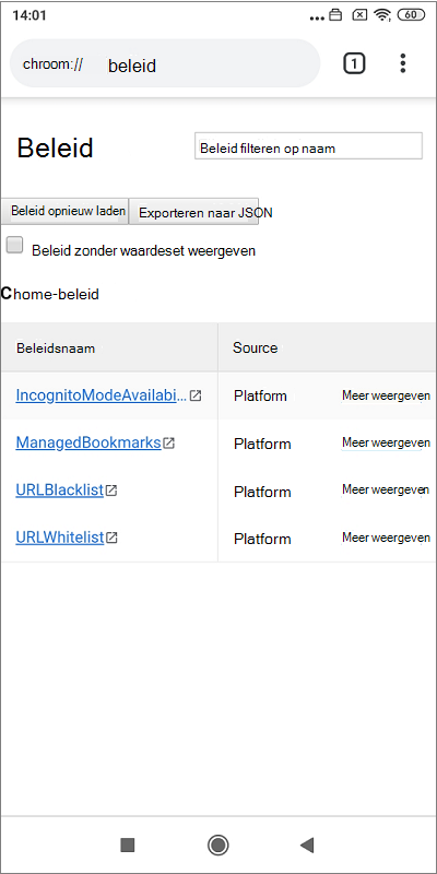 Controleren of de instellingen zijn toegepast