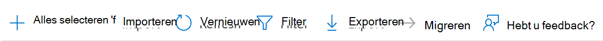 Schermopname van het importeren, vernieuwen, filteren of exporteren van een groepsbeleidsobject (GPO) naar een CSV-bestand in Microsoft Intune en Intune beheercentrum.