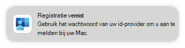 Schermopname van de vereiste registratieprompt op apparaten van eindgebruikers wanneer u Platform SSO configureert in Microsoft Intune.