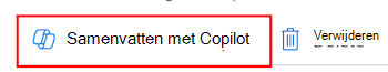 Schermopname die laat zien hoe u de functie Samenvatten met Copilot selecteert in een catalogusbeleid voor instellingen in Microsoft Intune en Intune beheercentrum.