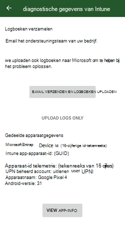 Intune Diagnostische gebruikersinterface