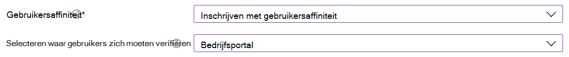 Schrijf in het Intune-beheercentrum en Microsoft Intune iOS-/iPadOS-apparaten in met Apple Configurator. Selecteer Inschrijven met gebruikersaffiniteit en gebruik de Bedrijfsportal-app voor verificatie.