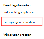 Schermopname van het selecteren van een beleid of profiel en het bewerken van de toewijzing in Microsoft Intune.