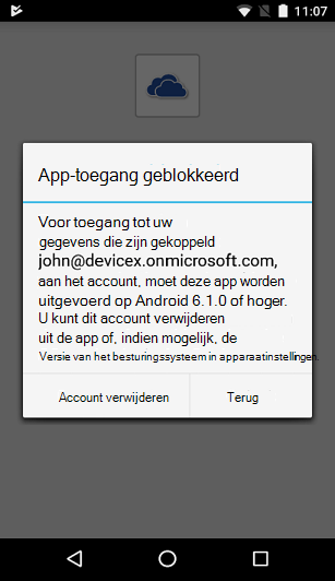 Afbeelding van het dialoogvenster App-toegang geblokkeerd