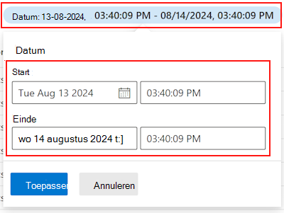 Filter auditlogboeken op datum in Microsoft Intune en Intune beheercentrum.