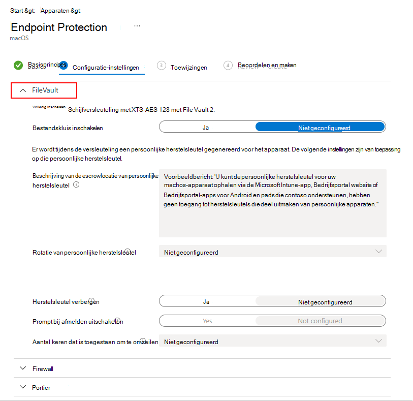 Schermafbeelding met FileVault-instellingen.