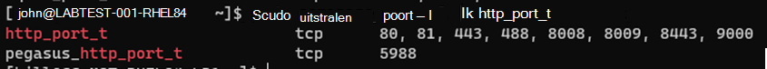 Schermafbeelding met de resultaten van de poortcontrole.