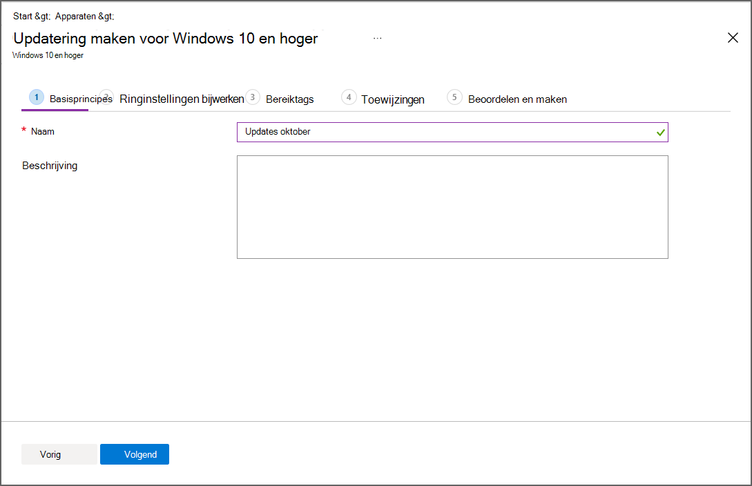 Een updatering maken