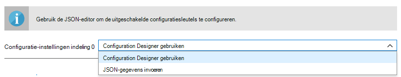 Indeling van configuratie-instellingen - Configuration Designer gebruiken