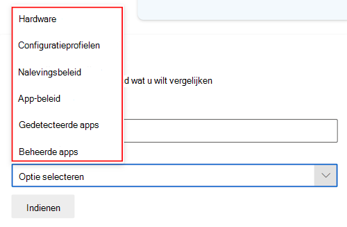 Schermopname van de Copilot-vergelijkingsprompt nadat je een apparaat hebt geselecteerd in Microsoft Intune of Intune-beheercentrum.