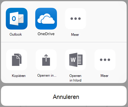 Gegevens delen - nieuwe gebruikersinterface voor delen in iOS