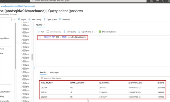 Production database query.