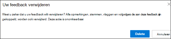 Schermopname: optie om feedback te verwijderen